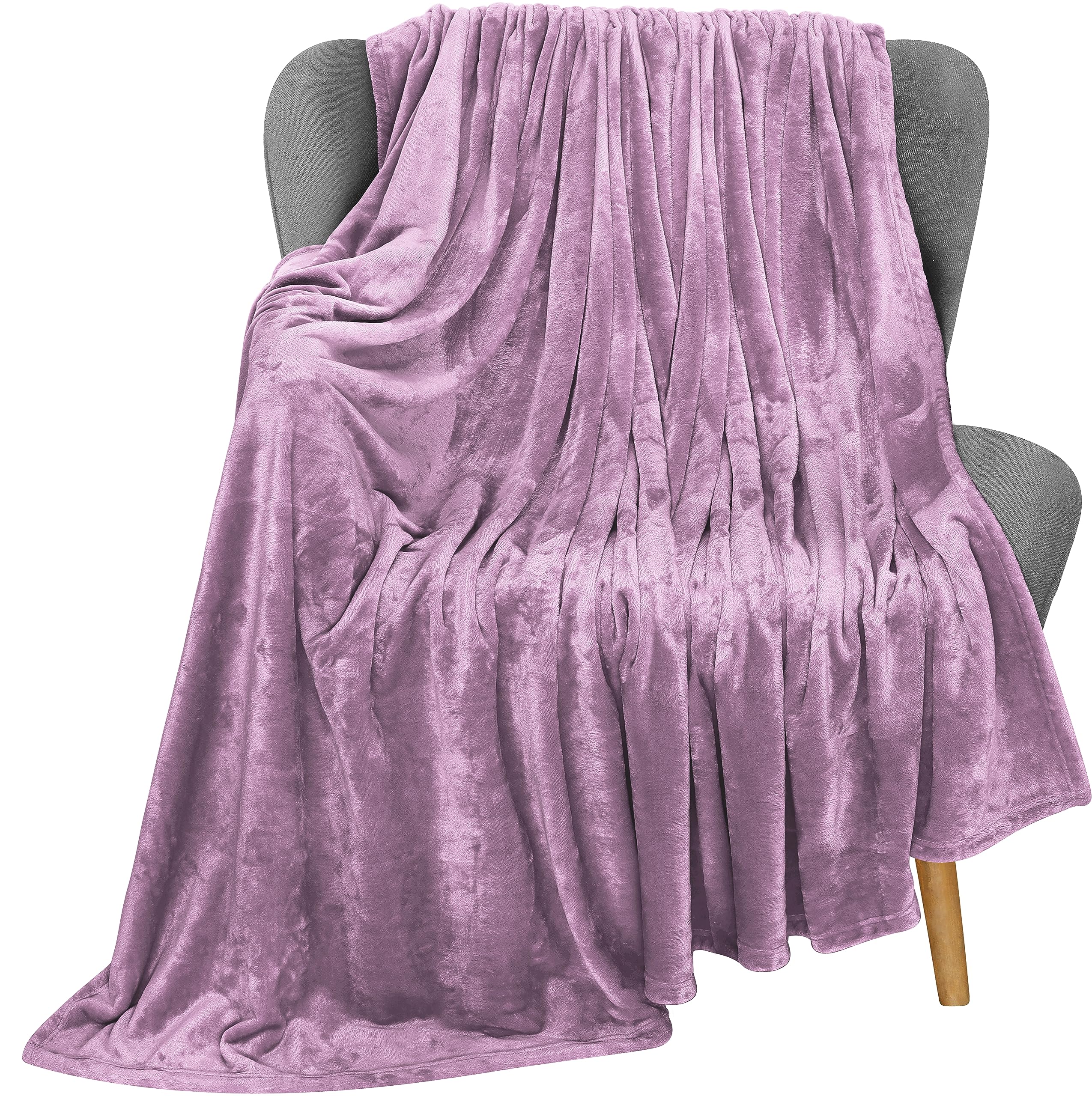 Utopia Bedding Fleece Blanket Throw Size Lilac 300Gsm Luxury Fuzzy Soft Anti-Static Microfiber Bed Blanket (60X50 Inches)