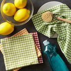Dii Heavy Duty Kitchen Towels Collection Long Lasting Quality, Cotton Dish Cloth Set, 13X13'', Pea Patch Gingham Check, 4 Piece