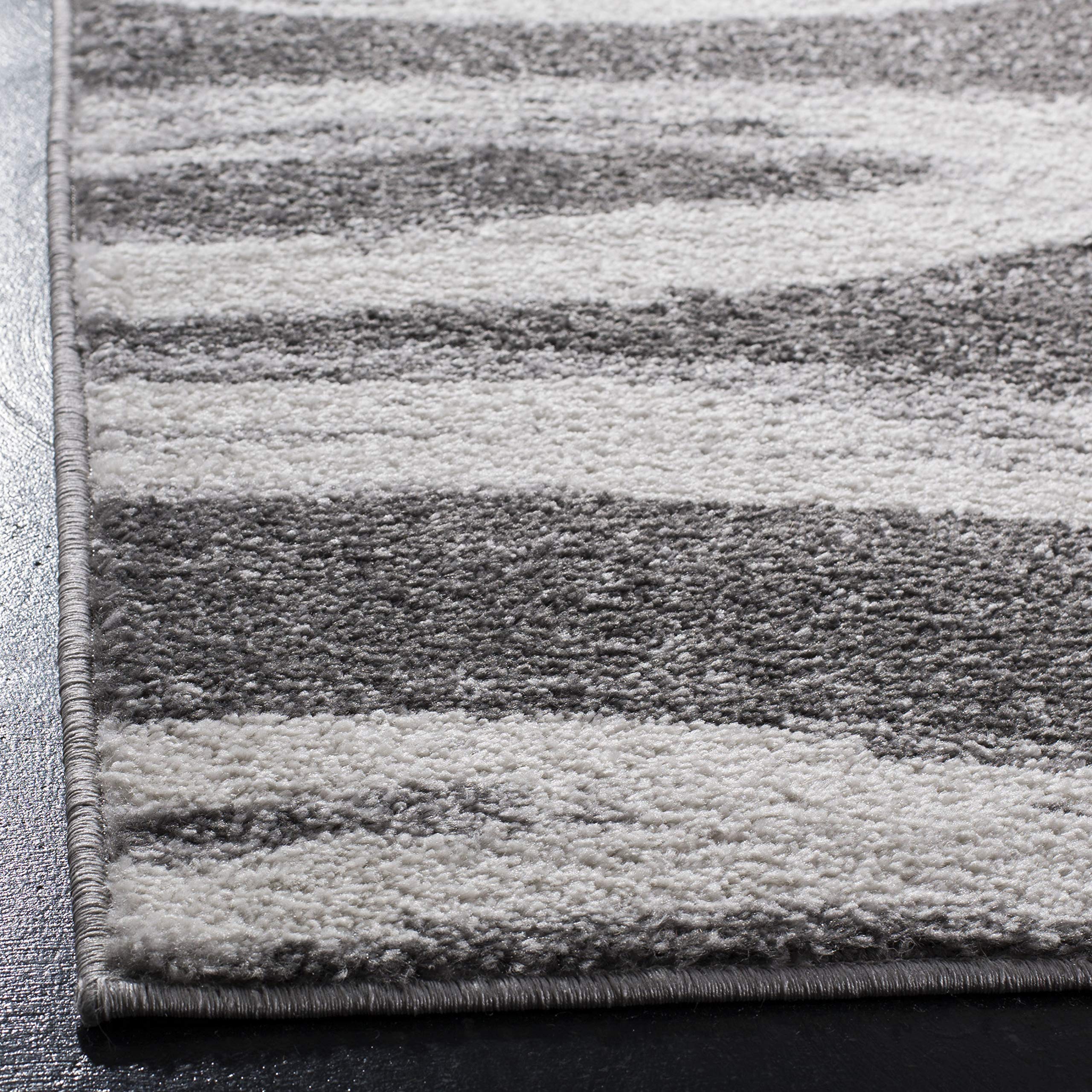 Safavieh Adirondack Collection Runner Rug - 2'6'' X 10', Charcoal & Ivory, Modern Wave Distressed Design, Non-Shedding & Easy Ca