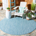 SAFAVIEH Courtyard Collection 10' Round Aqua/Grey CY8022 Indoor/Outdoor Non-Shedding Easy Cleaning Patio Backyard Porch Deck Mud