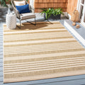 SAFAVIEH Courtyard Collection 67 x 96 Brown/Bone CY6062 Stripe Indoor/ Outdoor Patio Backyard Mudroom Area Rug