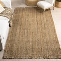nuLOOM 4 Square Daniela Jute Tassel Hand Woven Area Rug, Natural, Solid Chunky Farmhouse Design, Natural Fiber, For Bedroom, Din