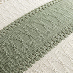 Zeemart 2 Packs Cotton Boho Lumbar Throw Pillow Covers 12X20 Inch Contrast Green, Soft Farmhouse Decorative Couch Pillow Cases Sage Green Cushion Covers For Sofa Bed Living Room Home Decor