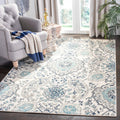 SAFAVIEH Madison Collection Area Rug - 4' Square, Cream & Light Grey, Boho Chic Glam Paisley Design, Non-Shedding & Easy Care, I