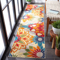 Safavieh Cabana Collection Runner Rug - 2'2' X 9', Ivory & Orange, Floral Design, Non-Shedding & Easy Care, Indoor/Outdoor & Wa