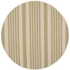 SAFAVIEH Courtyard Collection 5'3'' Round Beige/Sweet Pea CY6062 Stripe Indoor/ Outdoor--Waterproof Easy--Cleaning Patio Backyar