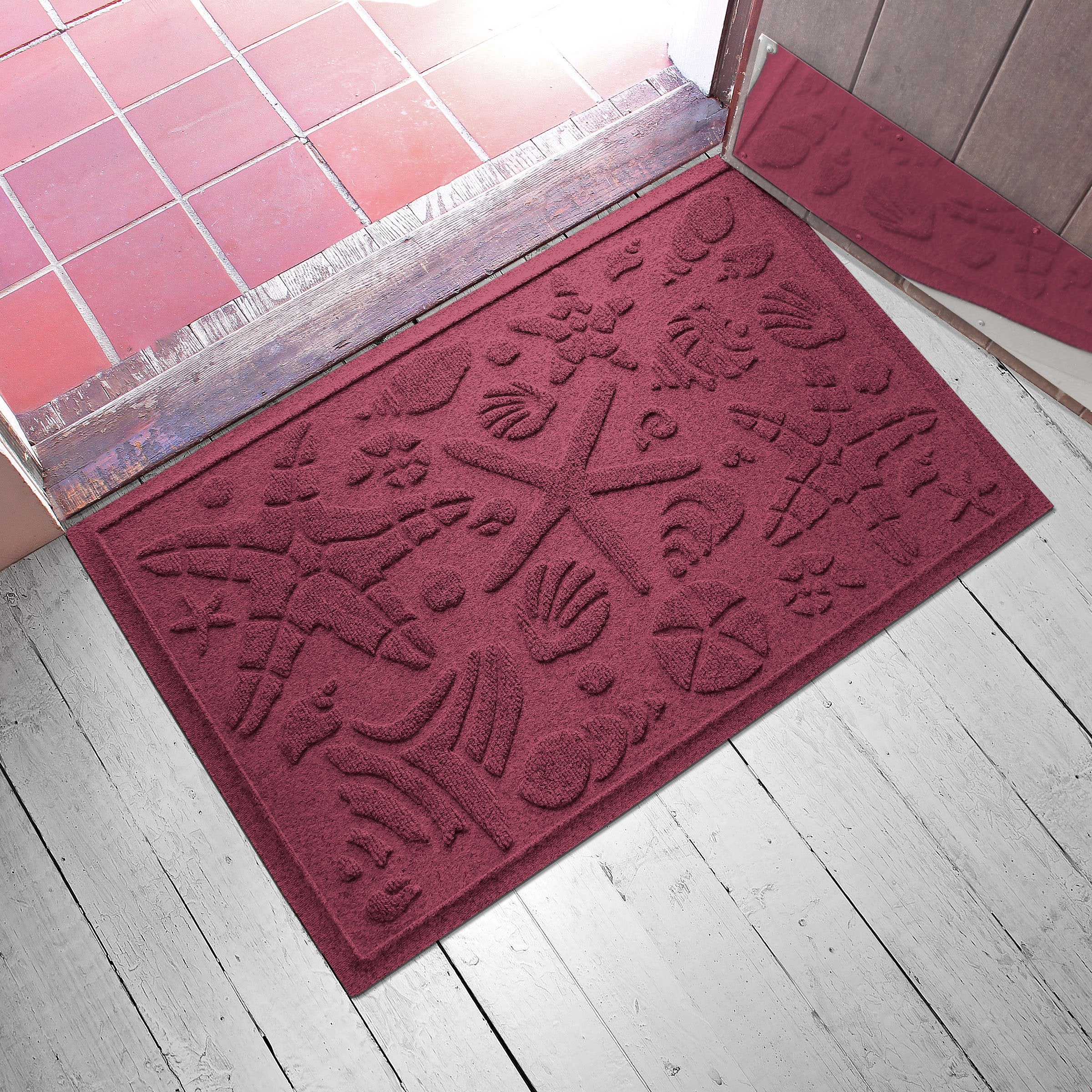 Aqua Shield Beachcomber Doormat, 2' X 3', Bordeaux