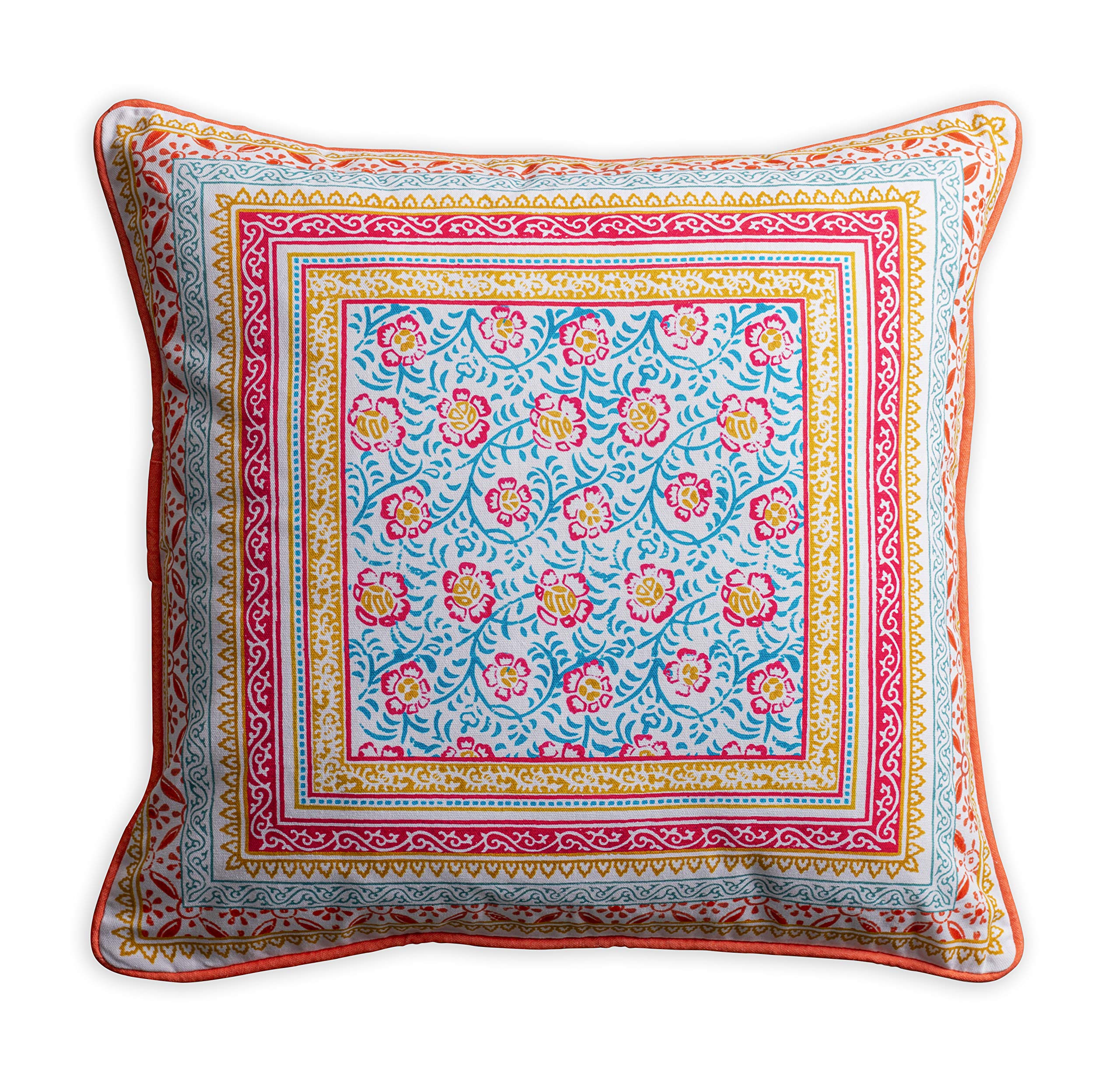 Maison D' Hermine Decorative Cushion Cover 100% Cotton 20'X20' Throw Couch Cover Washable Square Pillowcases With Invisible Zi