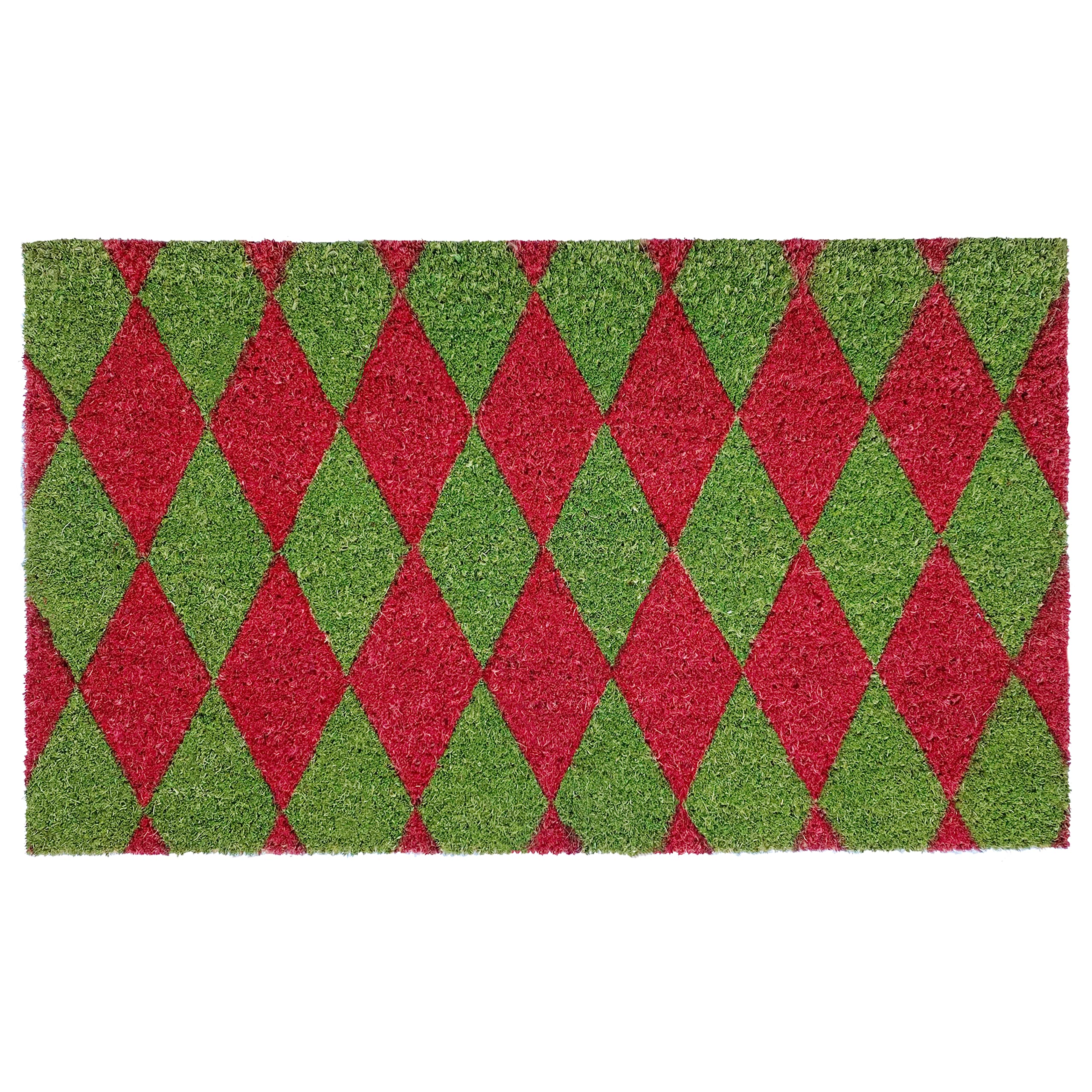 Home And More Calloway Mills Christmas Argyle 17'X29' Coir With Vinyl Backing Doormat
