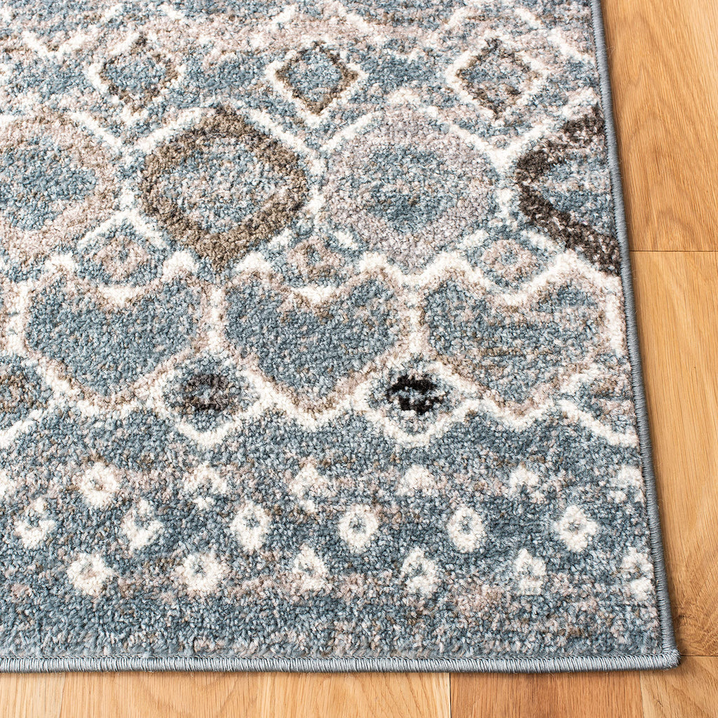 Safavieh Amsterdam Collection Area Rug - 10' X 14', Blue & Ivory, Moroccan Boho Design, Non-Shedding & Easy Care, Ideal For High