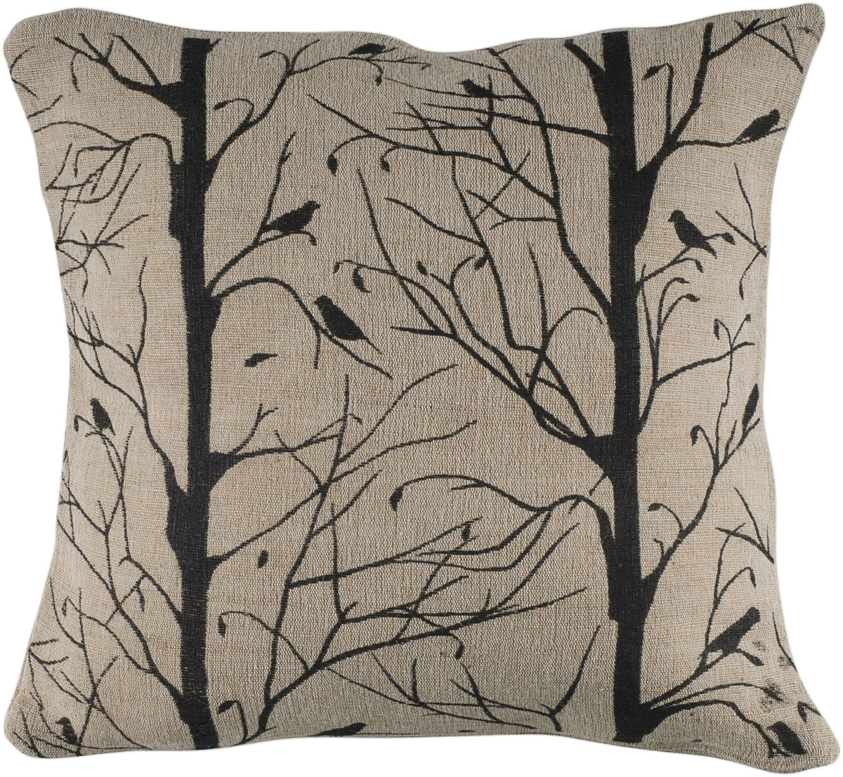 Rizzy Home | T03956 | Poly Fill Decorative Pillow | 18&quot;X18&quot; Brown/Black/Neutral Sticks And Twigs With Bird