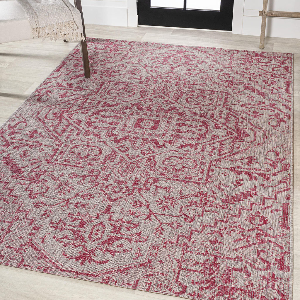 Jonathan Y Smb105F-8 Estrella Bohemian Medallion Textured Weave Indoor Outdoor Area Rug, Coastal Traditional Easy Cleaning,Bedro