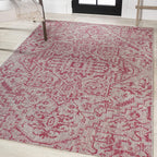 Jonathan Y Smb105F-8 Estrella Bohemian Medallion Textured Weave Indoor Outdoor Area Rug, Coastal Traditional Easy Cleaning,Bedro