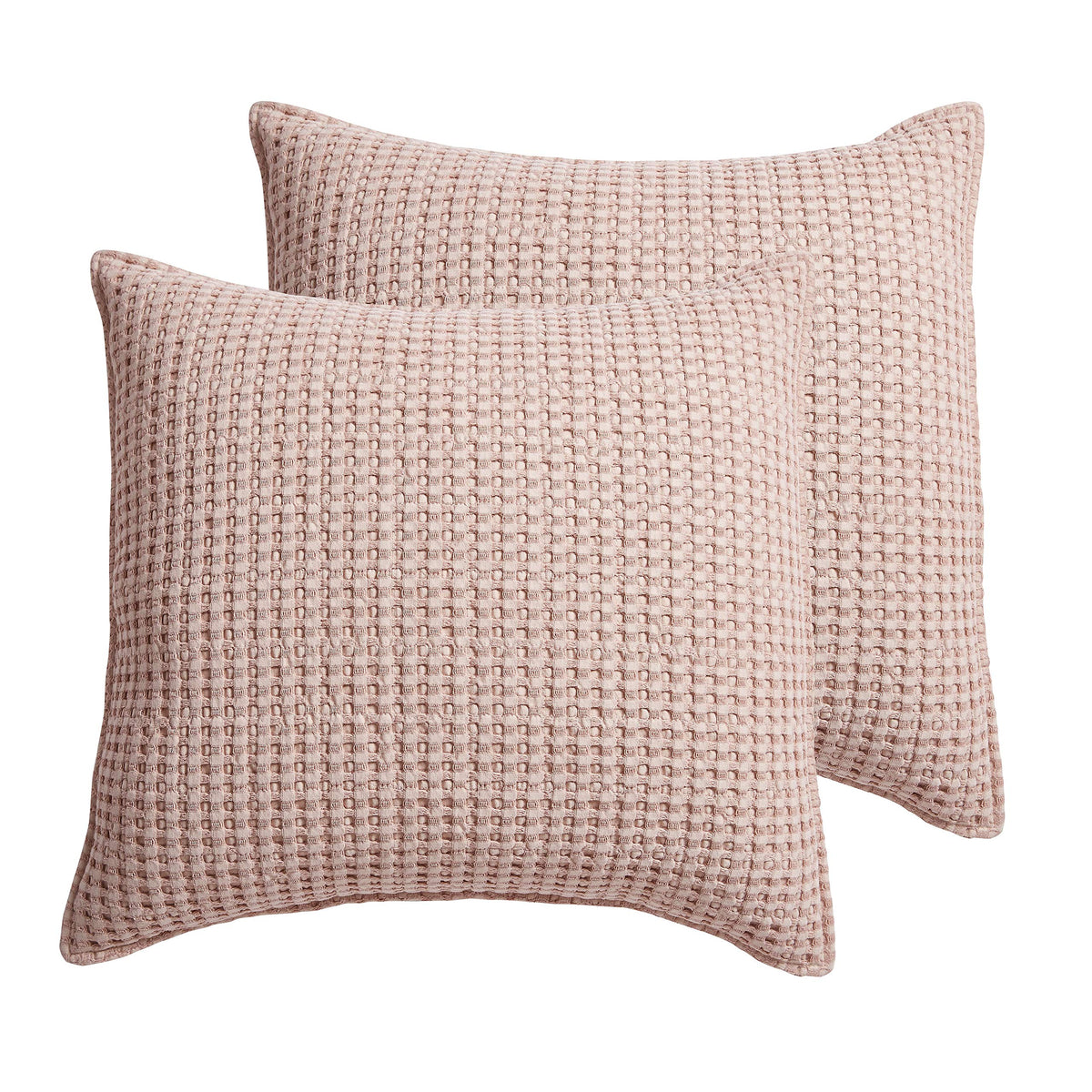 Levtex Home - Mills Waffle - Euro Sham (Set Of Two) - Blush - Sham Size (26 X 26In)
