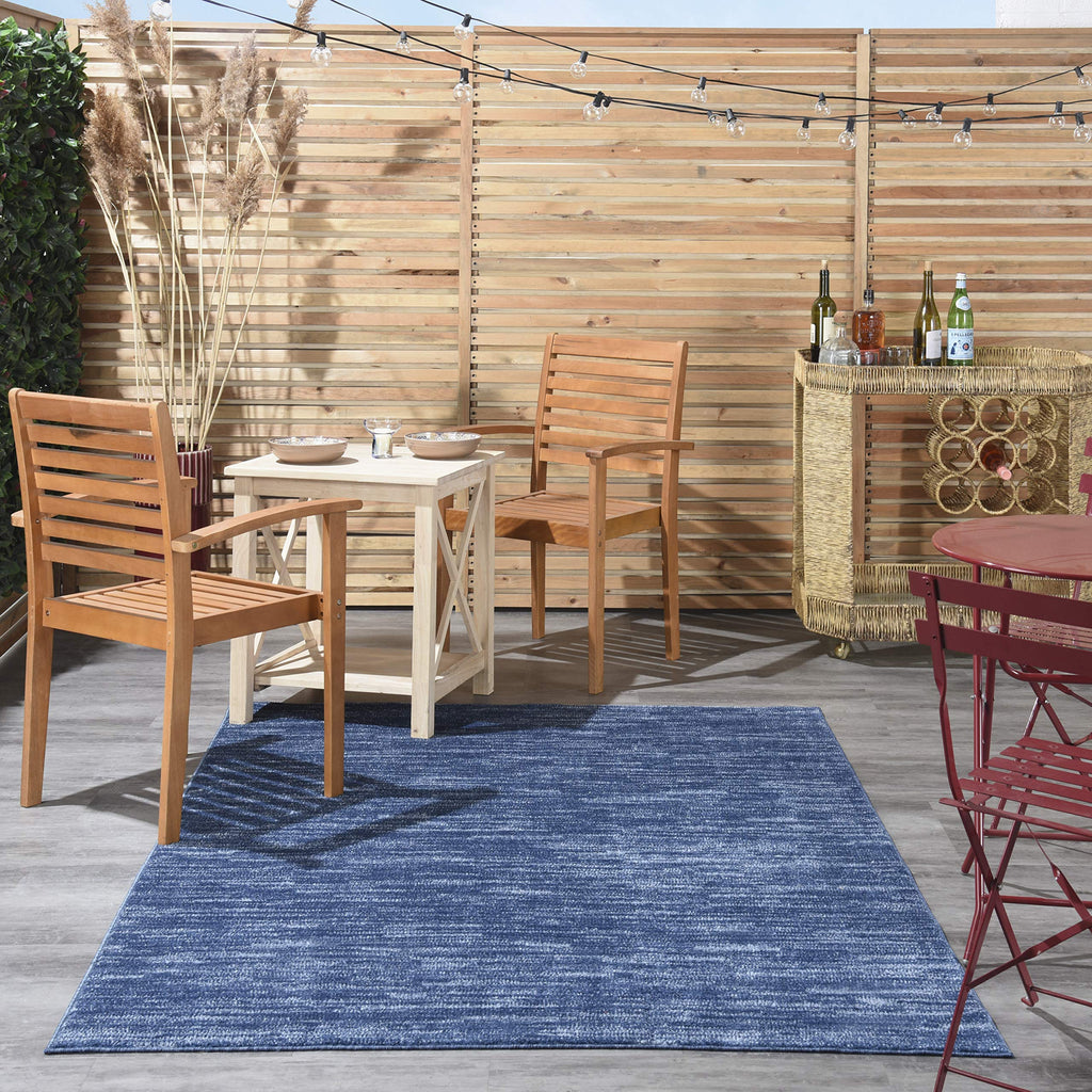 Nourison Essentials Indoor/Outdoor Navy Blue 4' X 6' Area Rug, Easy -Cleaning, Non Shedding, Bed Room, Living Room, Dining Room, Backyard, Deck, Patio (4X6)