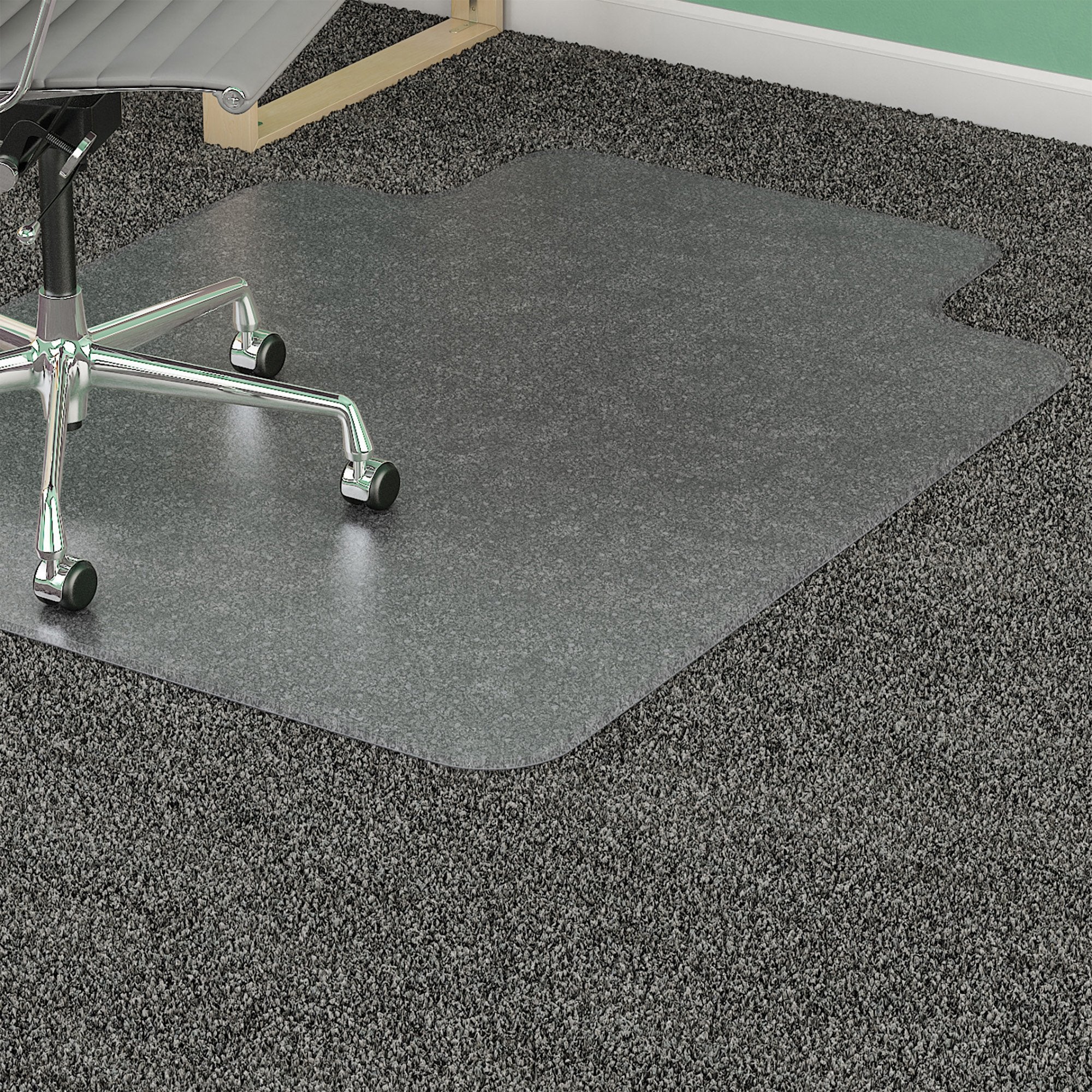 Lorell PlushMat Standard Lip Chairmat Chair Mat, Clear