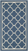 Safavieh Courtyard Collection 2' X 3'7' Navy/Beige Cy6918 Trellis Indoor/ Outdoor Waterproof Easy Cleaning Patio Backyard Mudroom Accent Rug