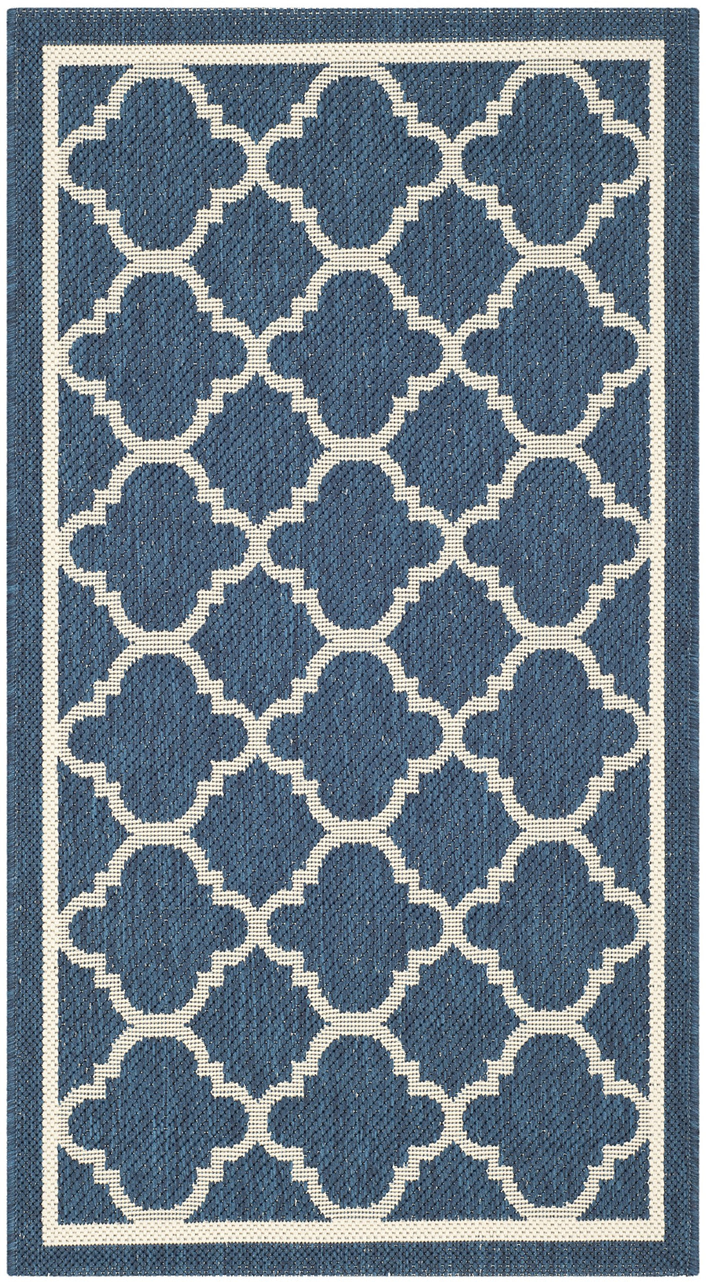 Safavieh Courtyard Collection Accent Rug - 2'3' X 5', Navy & Beige, Non-Shedding & Easy Care, Indoor/Outdoor & Washable-Ideal For Patio, Backyard, Mudroom (Cy6918-268)