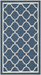 Safavieh Courtyard Collection Accent Rug - 2'3' X 5', Navy & Beige, Non-Shedding & Easy Care, Indoor/Outdoor & Washable-Ideal For Patio, Backyard, Mudroom (Cy6918-268)
