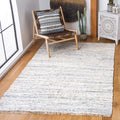 SAFAVIEH Rag Rug Collection 4 Square Ivory/Multi RAR121G Handmade Boho Stripe Cotton Area Rug
