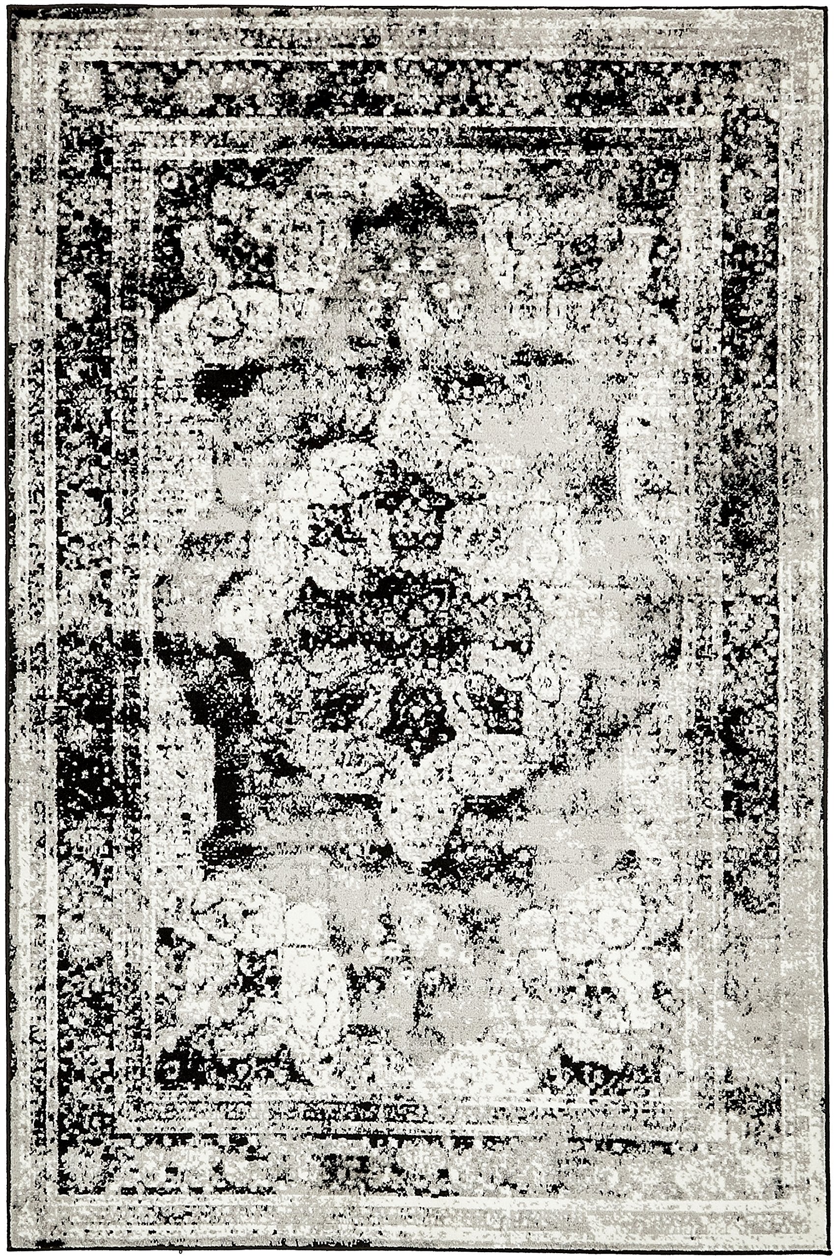 Unique Loom Sofia Collection Area Rug - Salle Garnier (5 3 x 8 Rectangle, Black/ Ivory)