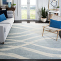 SAFAVIEH Adirondack Collection Area Rug - 9 x 12, Cream & Slate, Modern Wave Distressed Design, Non-Shedding & Easy Care, Idea