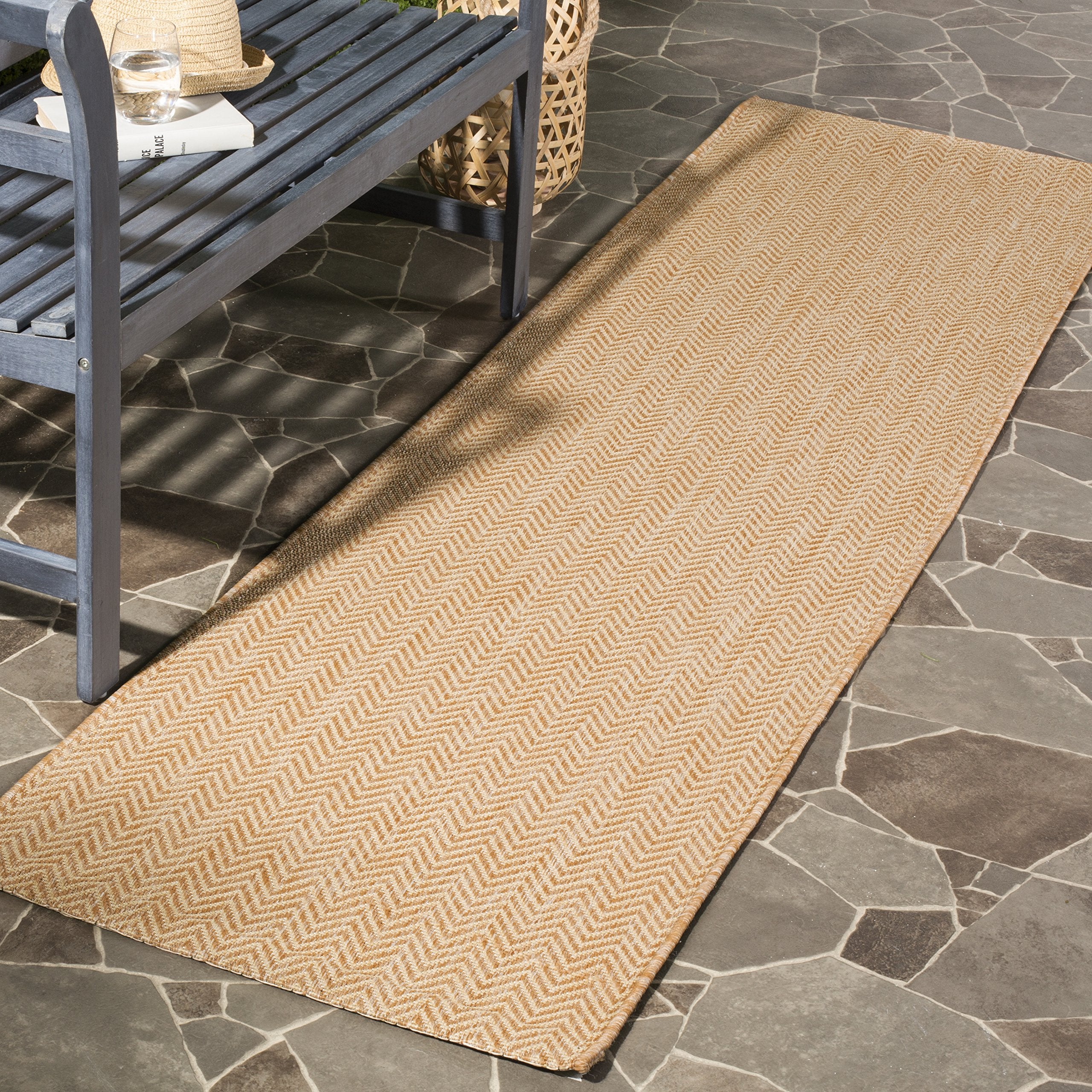 Safavieh Courtyard Collection 2'3' X 16' Natural/Cream Cy8022 Indoor-Outdoor Waterproof Easy-Cleaning Patio Backyard Mudroom Ru