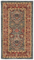 SAFAVIEH Mahal Collection Accent Rug - 22 x 4, Navy & Red, Traditional Oriental Design, Non-Shedding & Easy Care, Ideal for Hi