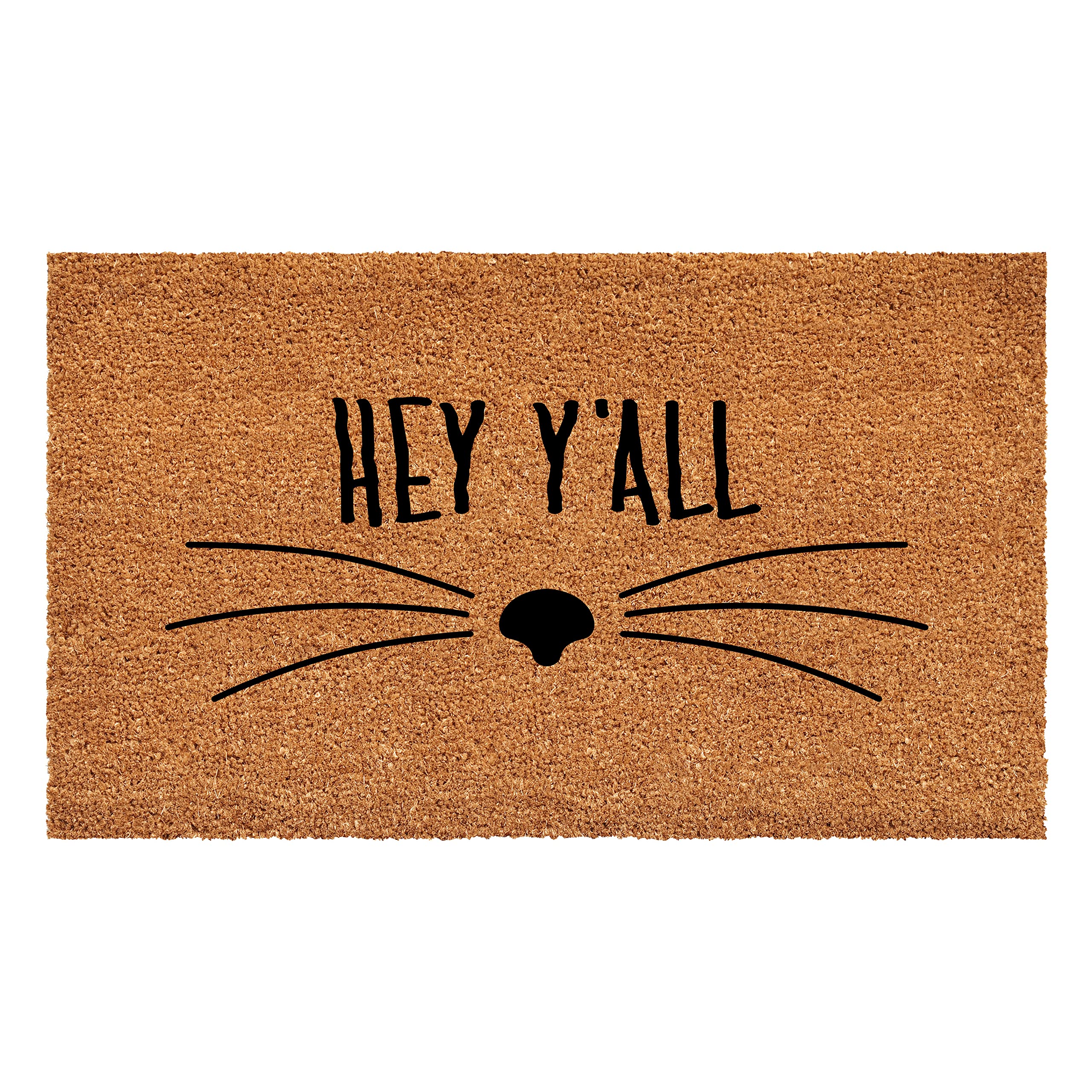 Calloway Mills Hey Yall Whiskers Doormat, (Tan/Black, 24' X 36' X 0.60')