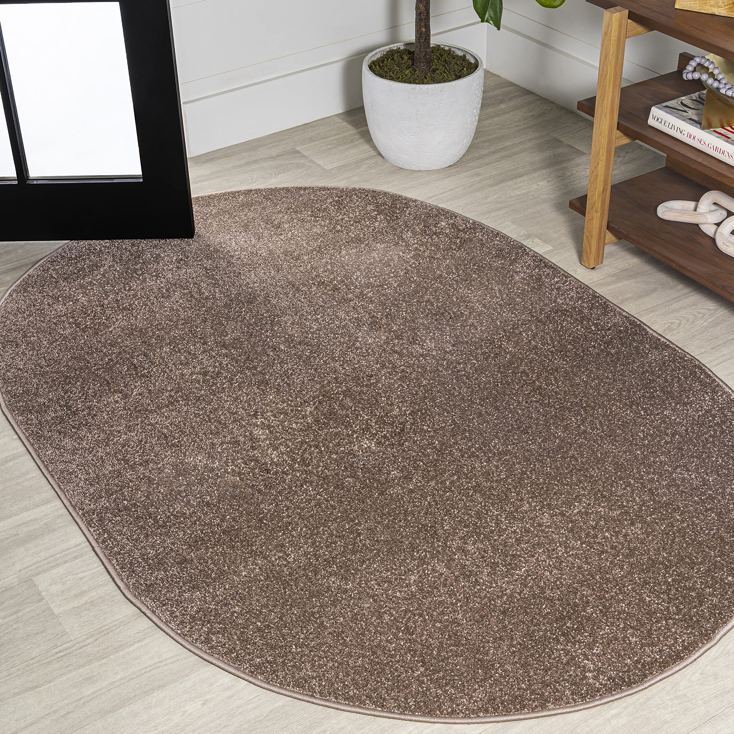 JONATHAN Y SEU100J-6OV Haze Solid Low-Pile Indoor Area Rug, Coastal, Bohemian, Minimalist, Classic, Casual for Bedroom,Kitchen,L