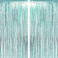 Blue Tinsel Foil Fringe Curtains Under The Sea Baby Shower Birthday Photo Backdrops Wedding Happy New Years Christmas Party Deco