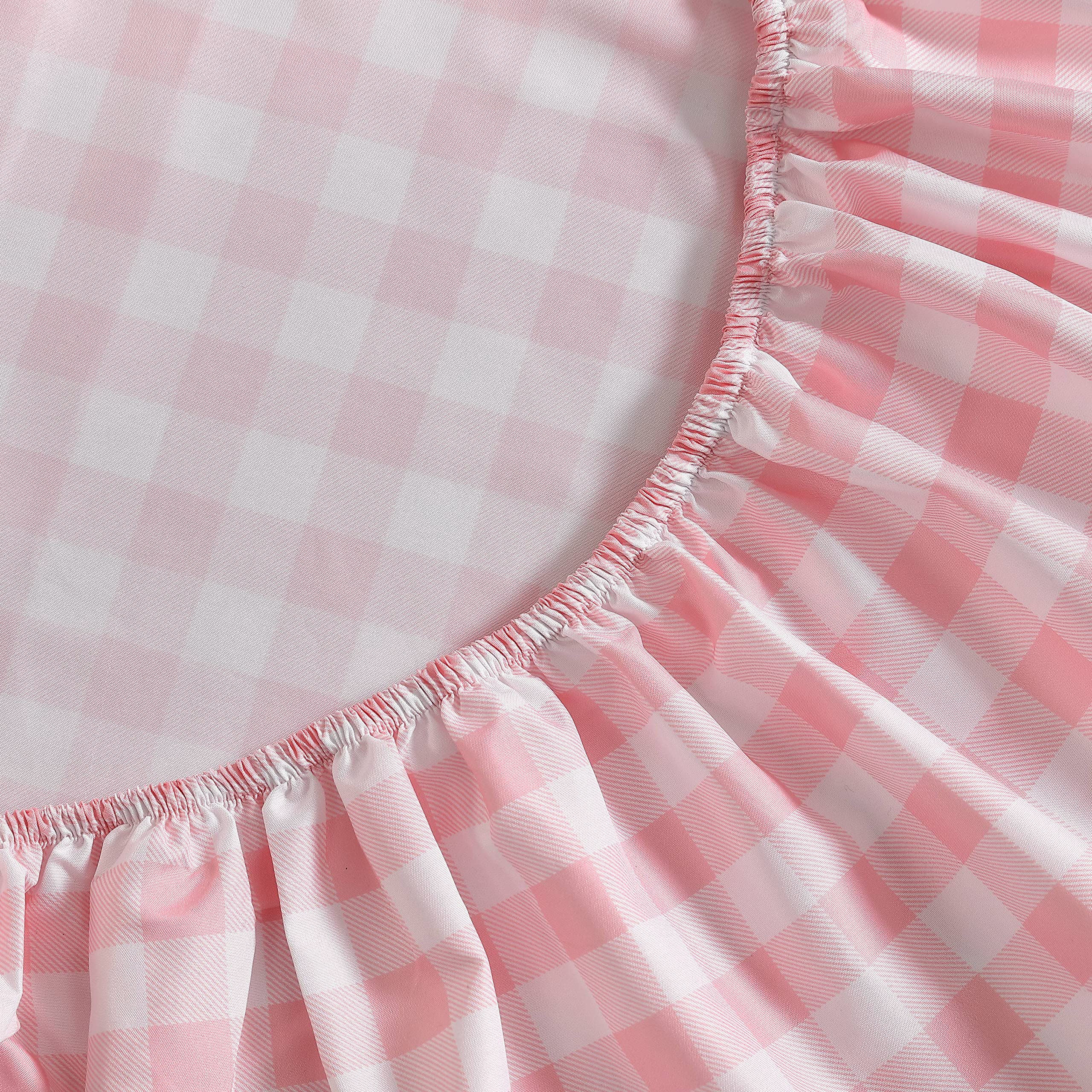 Eddie Bauer Kids - Full Size Sheets, Stain Resistant Kids Bedding, Ideal For Toddler Bedding Set (Poppy Plaid Pink, Full)