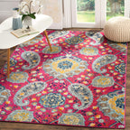 Safavieh Madison Collection X-Large Area Rug - 11' X 15', Cream & Silver, Boho Chic Glam Paisley Design, Non-Shedding & Easy Car