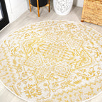 Jonathan Y Smb105H-5R Estrella Bohemian Medallion Textured Weave Indoor Outdoor Area Rug, Coastal Vintage Rustic Easy Cleaning,B