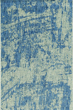 HomeRoots Decor 2'7' x 3'11' UV-Treated Polypropelene Grey/Denim Area Rug