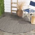 SAFAVIEH Courtyard Collection CY8022 Indoor/ Outdoor Non-Shedding Easy Patio Backyard Porch Deck Mudroom Area, 67 Round, Black 