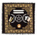 Wiccan Altar Supply Kit with Tree of Life Copper Offering Bowl - Wiccan Supplies and Tools for Beginners, Witchy Gifts, Travel