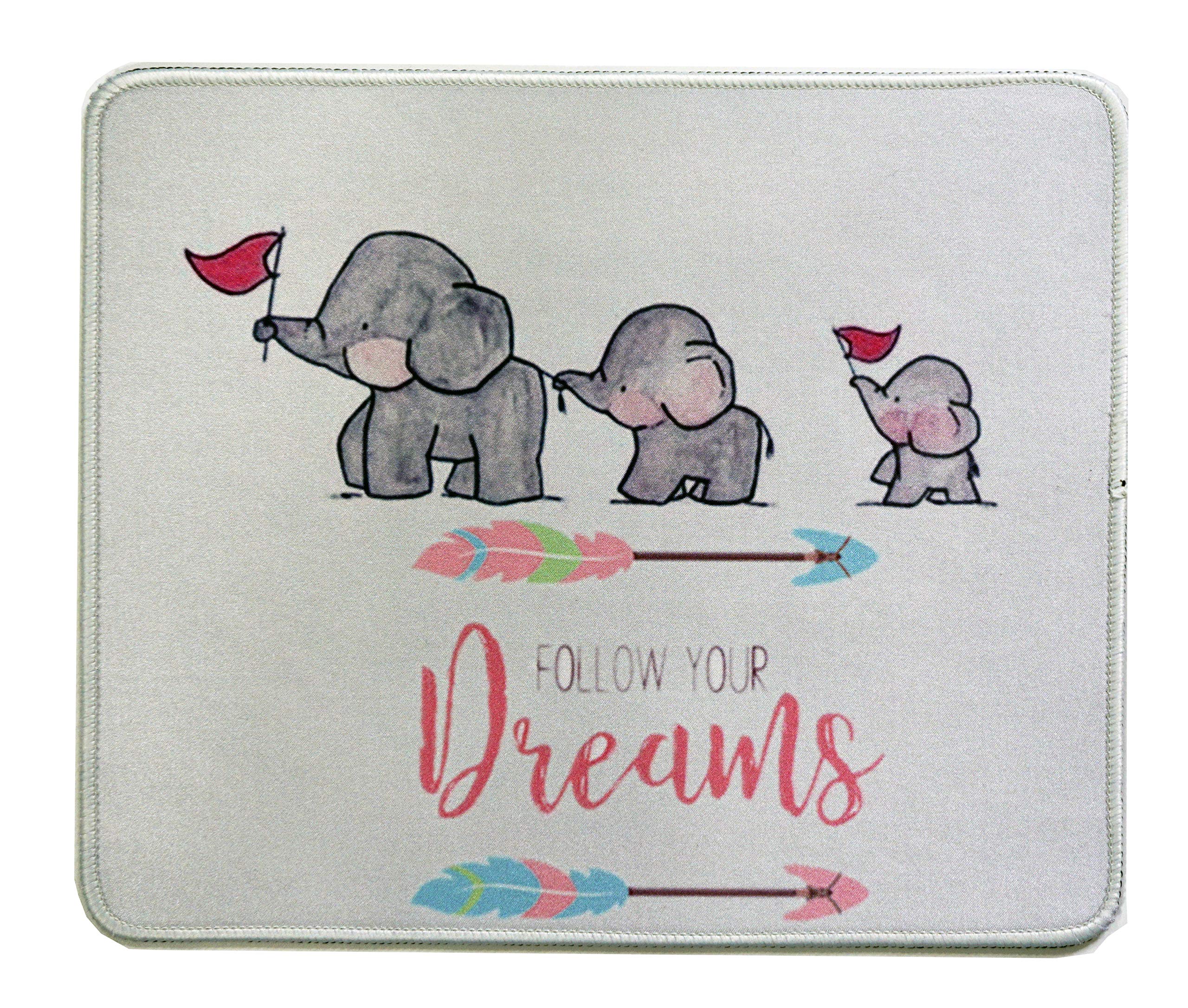 12 X 10 Inches Designed Anime Elephant Follow Your Dream Cute Funny Office Mouse Pad Mousepad Mat