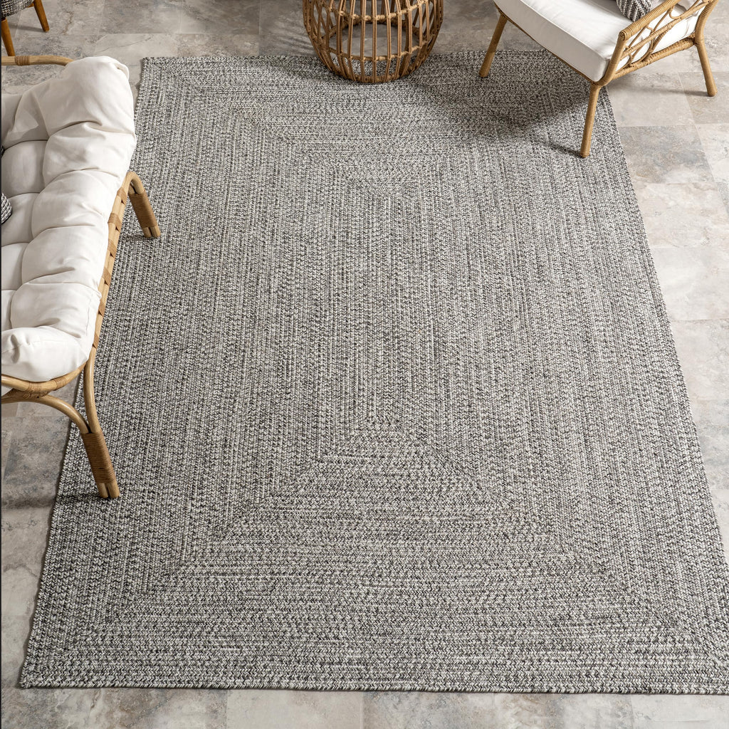 Nuloom Wynn Braided Indoor/Outdoor Runner Rug, 2' 6'' X 10', Light Grey/Salt And Pepper