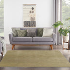 Nourison Essentials Indoor/Outdoor Green Gold 9' X Square Area Rug, Easy Cleaning, Non Shedding, Bed Room, Living Room, Dining Room, Backyard, Deck, Patio (9 Square)