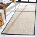 SAFAVIEH Natural Fiber Collection Runner Rug - 26 x 10, Marble & Dark Grey, Border Sisal Design, Easy Care, Ideal for High Tra