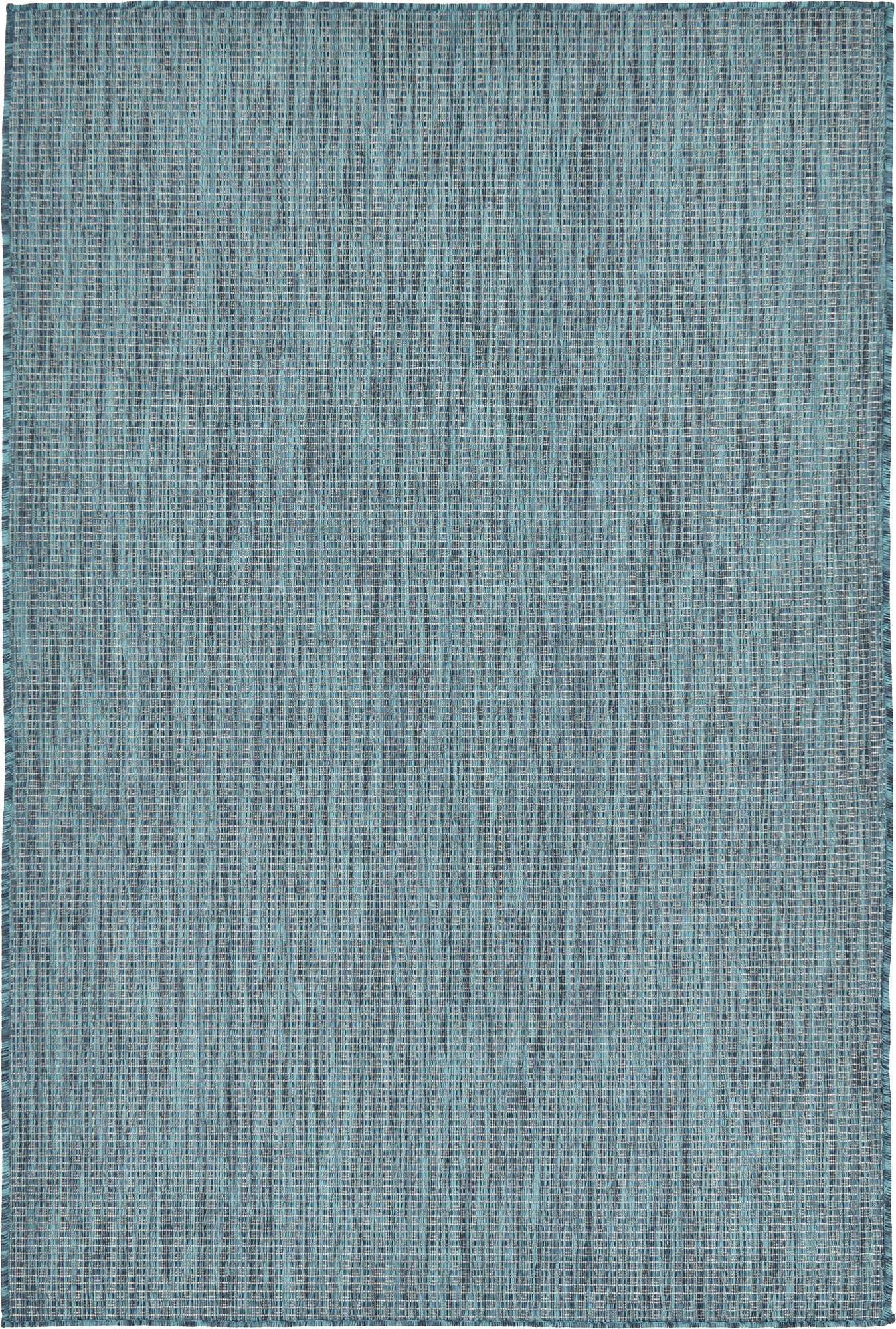 Unique Loom Collection Casual Transitional Solid Heathered Indoor/Outdoor Flatweave Area Rug (4' 1' X 6' 1' Rectangle, Teal/Na