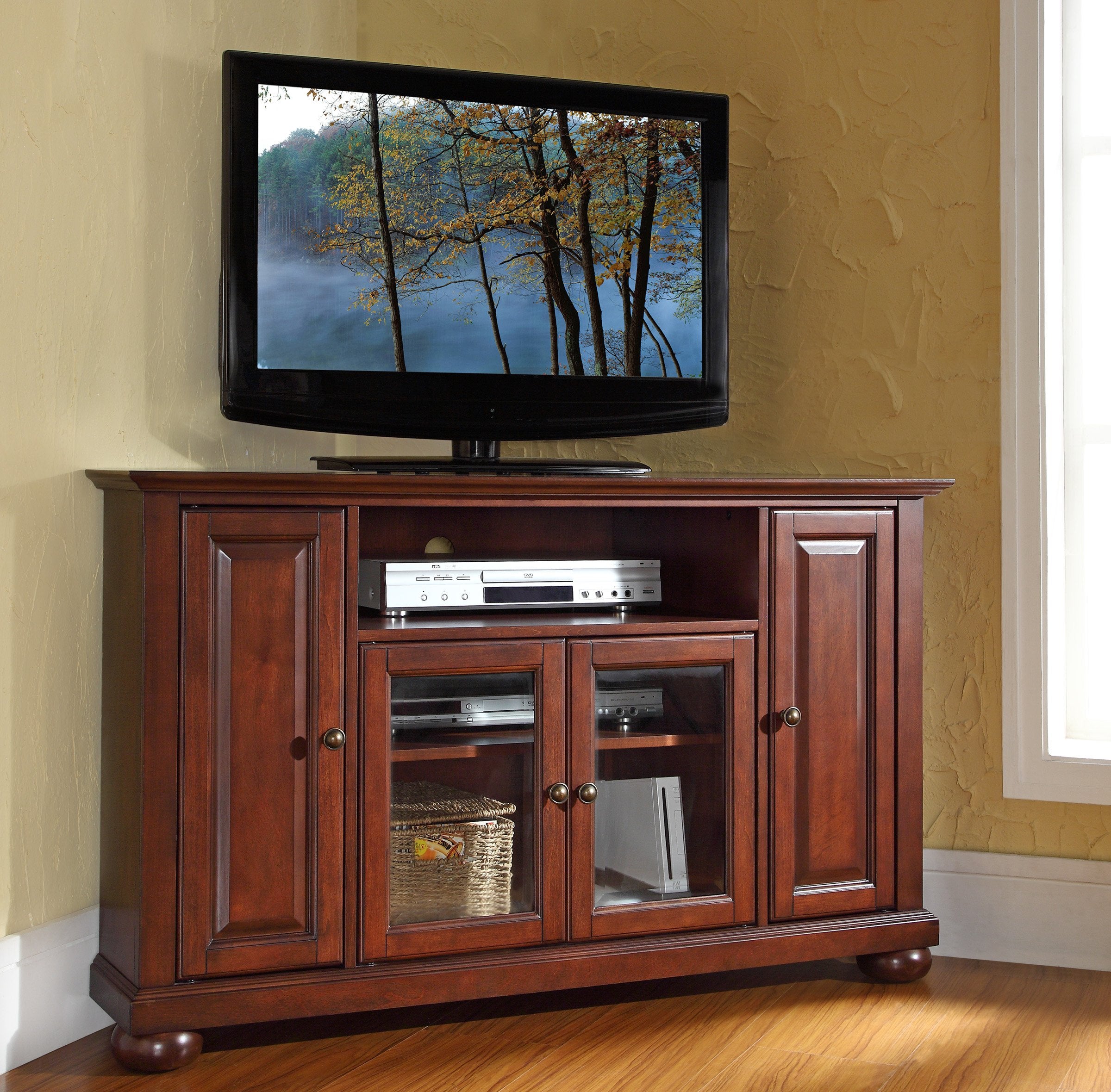 Crosley Furniture Alexandria 48-Inch Corner Tv Stand - Classic Cherry