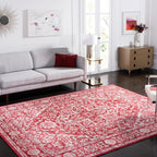 Safavieh Brentwood Collection 5'3'' X 7'6'' Red / Ivory Bnt832Q Medallion Distressed Non-Shedding Living Room Bedroom Dining Hom