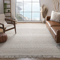 SAFAVIEH Natura Collection Area Rug - 10 x 14, Ivory, Handmade Moroccan Boho Wool Fringe, Ideal for High Traffic Areas in Livi