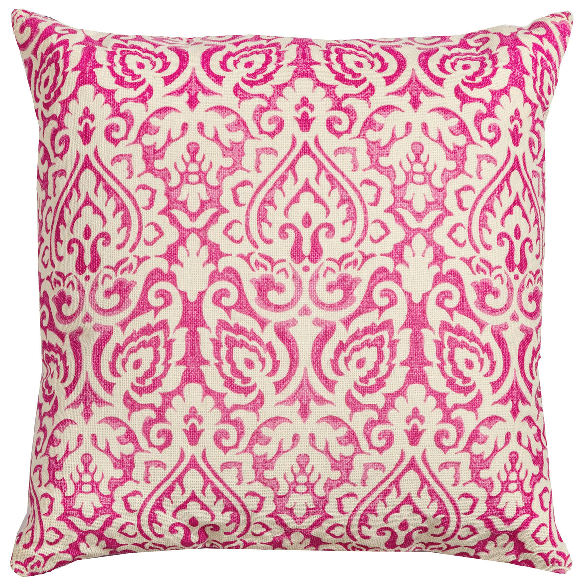 Rizzy Home | T10481 | 22&quot;x22&quot; Pink/White/Red Damask Decorative Pillow | Poly Fill