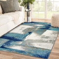 LUXE WEAVERS Lagos Collection 7558 Light Blue 9x12 Abstract Area Rug