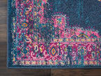 Nourison Passion Blue 1'10' X 6' Area Rug, Boho, Traditional, Easy Cleaning, Non Shedding, Bed Room, Living Room, Hallway, (6' Runner)