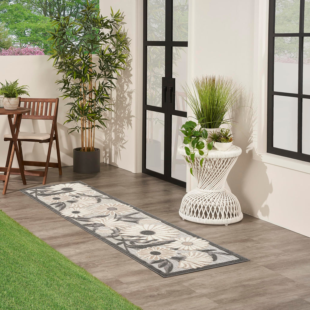 Nourison Aloha Outdoor Beige 2'3' X 12' Area Rug, Easy Cleaning, Non Shedding, Bed Room, Living Room, Dining Room, Deck, Backyard, Patio (2X12)