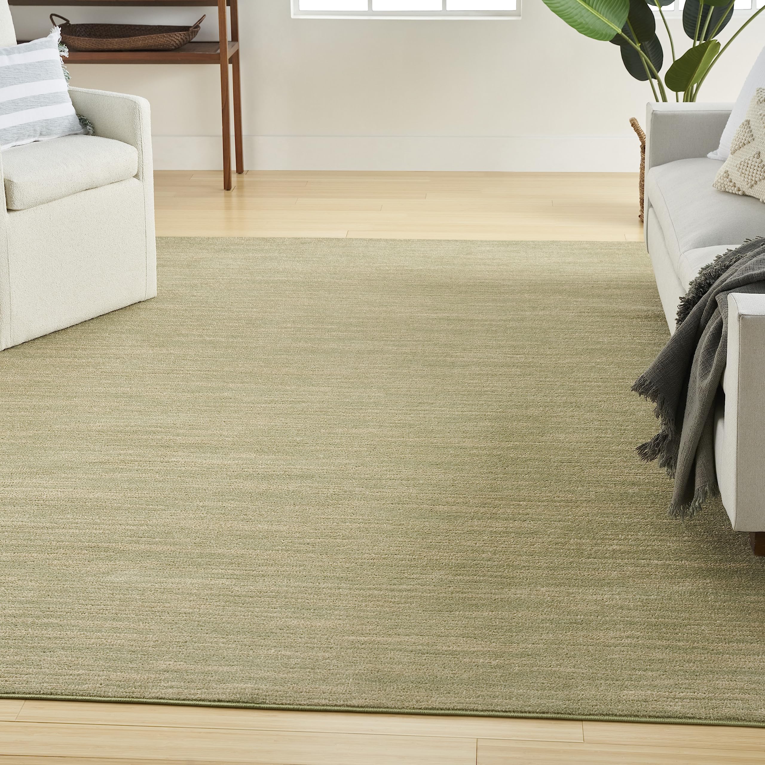 Nourison Essentials Indoor/Outdoor Green Gold 9' X 12' Area Rug, Easy Cleaning, Non Shedding, Bed Room, Living Room, Dining Room, Backyard, Deck, Patio (9X12)